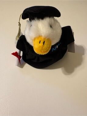 Aflac Graduation Duck Plush with Cap and Diploma - Yellow & White. Talking works